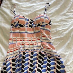 Geometric Patterned Dress with Spaghetti Straps